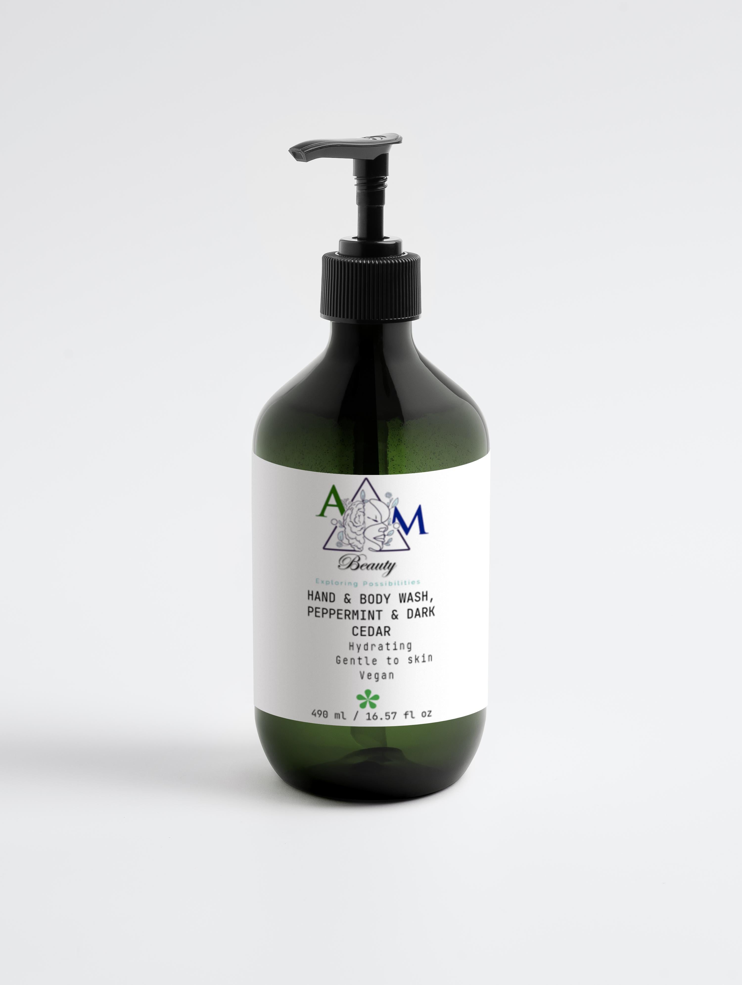 Hand & Body Wash, Peppermint & Dark Cedar